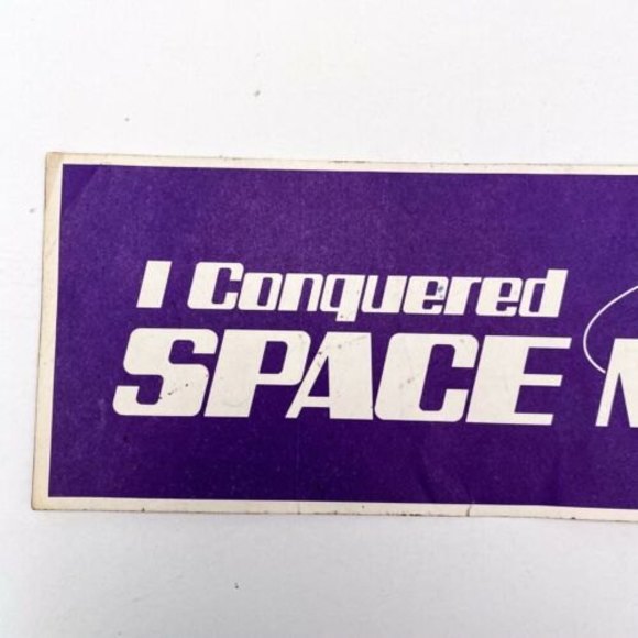 I Conquered Space Mountain Disneyland Bumper Sticker 1977 For Cast Members Only - Picture 2 of 10